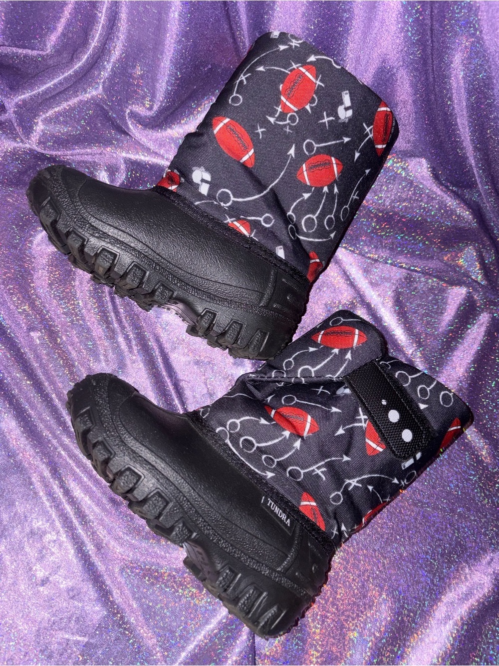 Tundra Boys Football Print Winter Boots